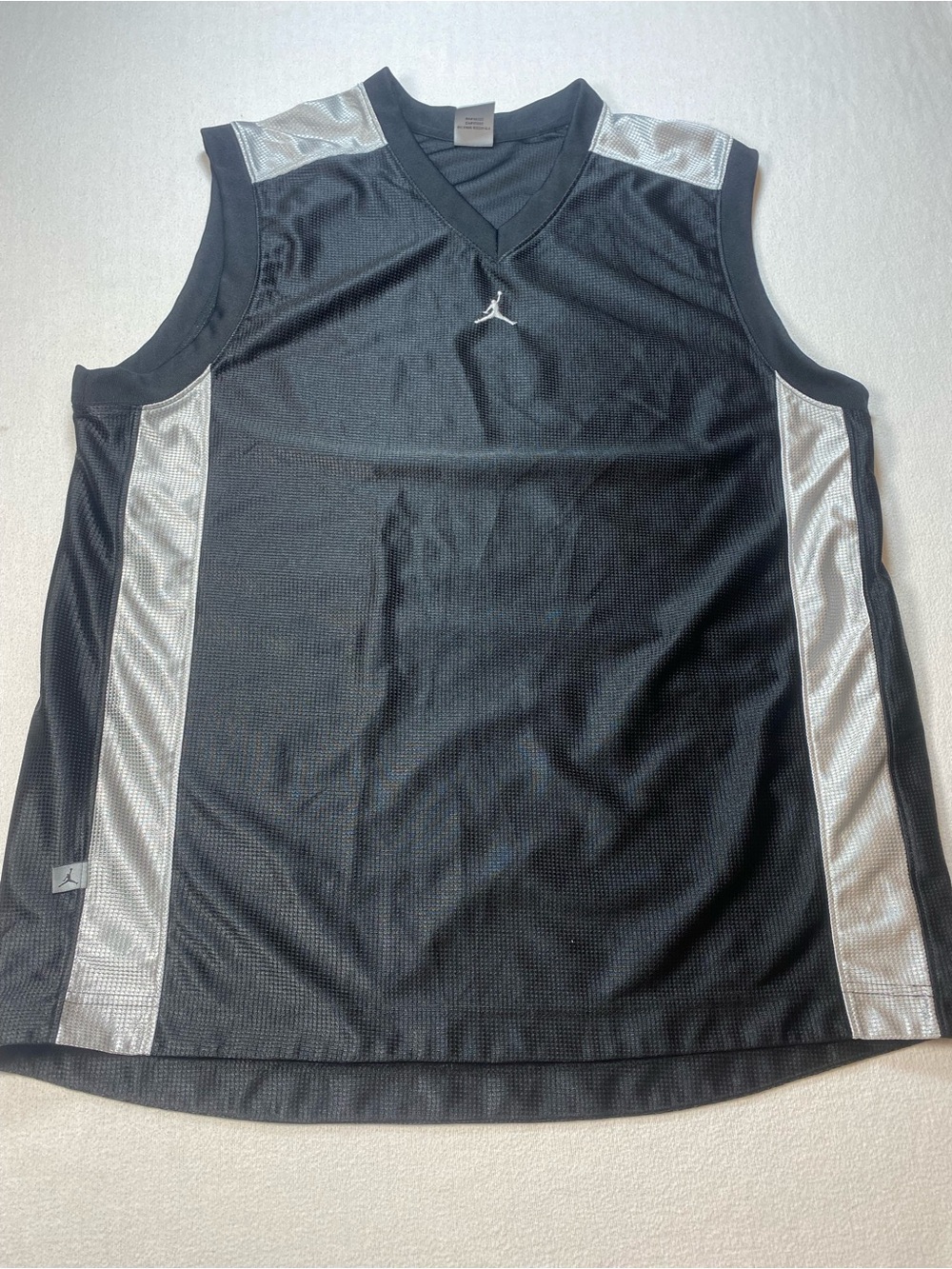 Jordan Black & Silver Men’s Sleeveless Basketball Jersey